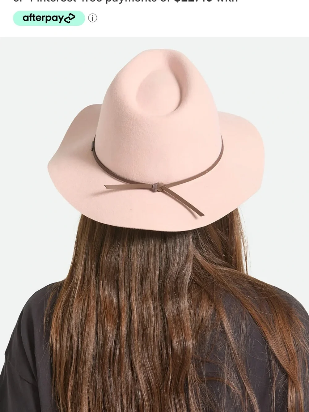 BRIXTON CLASSICS WESLEY FEDORA Wide-Brim blush Pink Felt women’s Fedora Hat NWOT